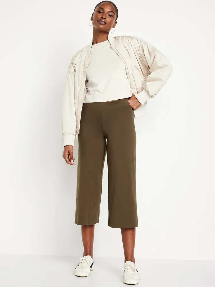 High-Waisted Wide Leg Cropped Leggings