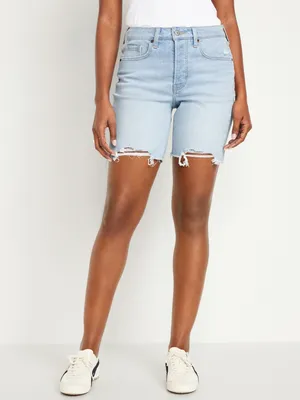 High-Waisted OG Button-Fly Jean Shorts -- 7-inch inseam