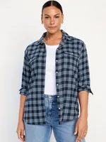 Loose Flannel Boyfriend Shirt