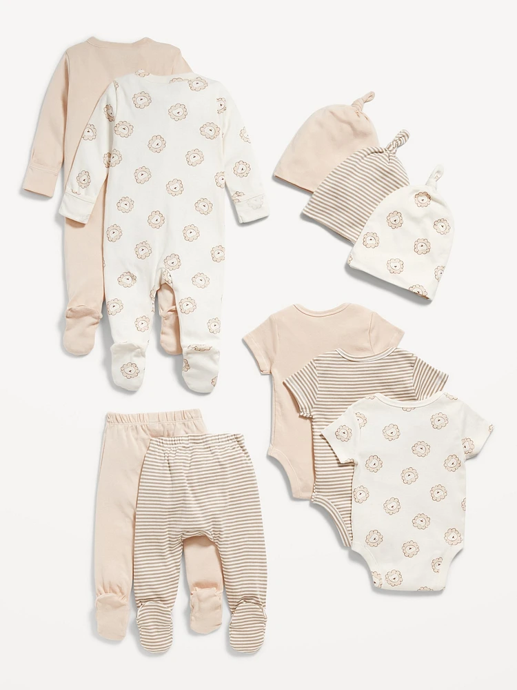 Unisex 10-Piece Layette Set for Baby