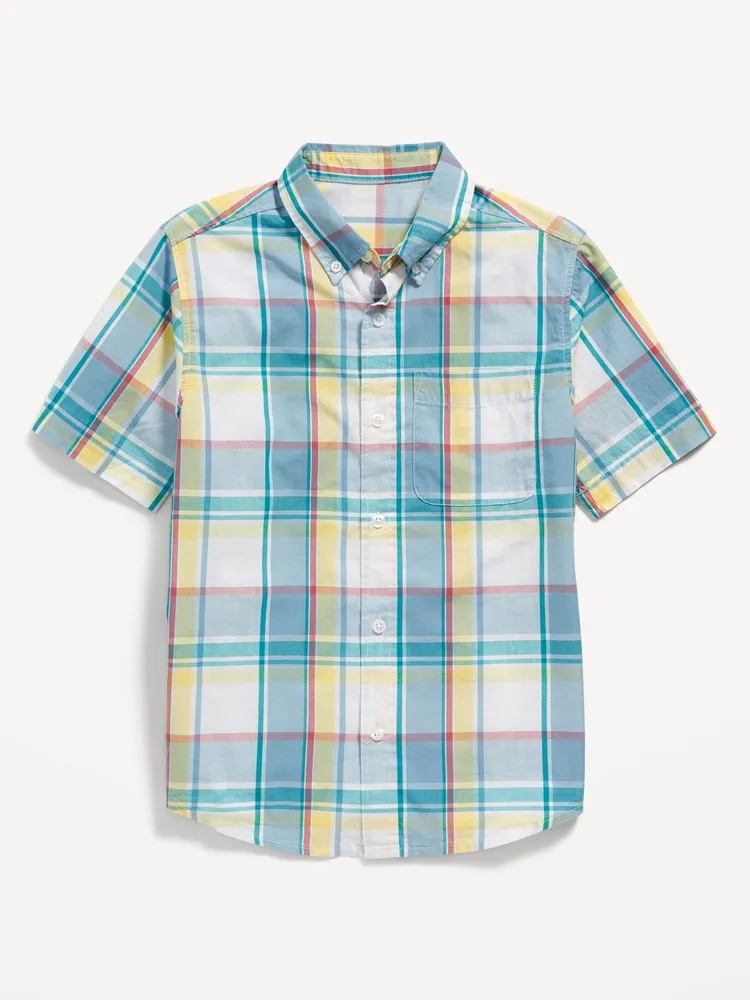 Plaid Poplin Pocket Shirt for Boys