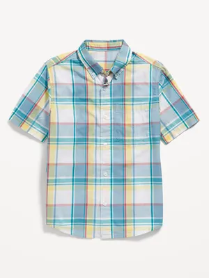 Plaid Poplin Pocket Shirt for Boys