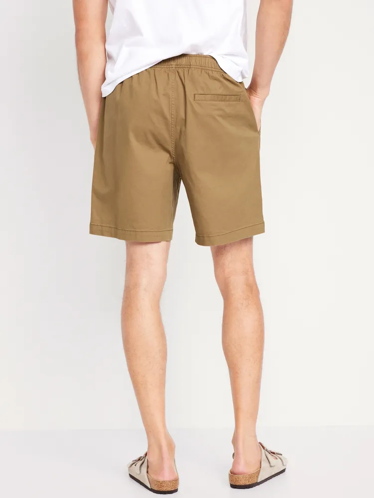 Pull-On Twill Jogger Shorts -- 7-inch inseam