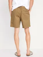 Pull-On Twill Jogger Shorts -- 7-inch inseam