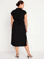 Maternity Dolman Sleeve Utility Midi Dress