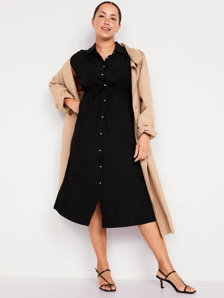 Maternity Dolman Sleeve Utility Midi Dress