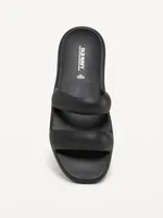 Double-Strap Puff Slide Sandals