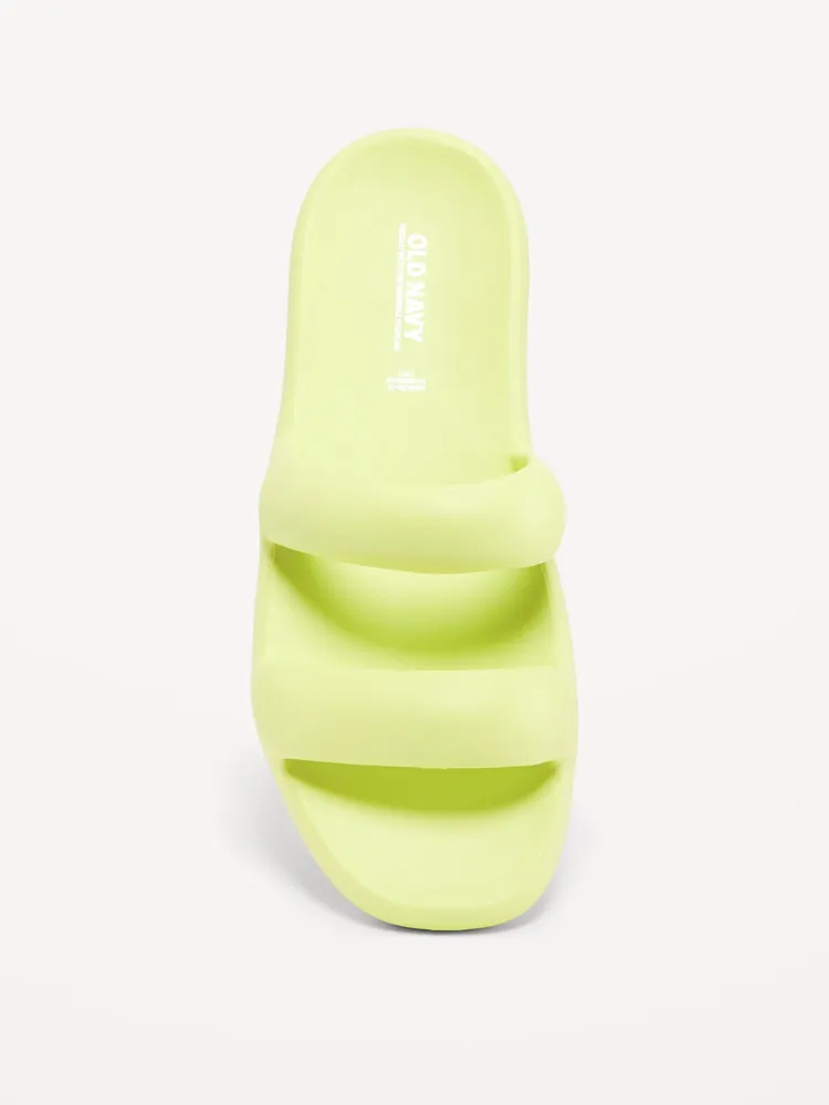 Double-Strap Puff Slide Sandals