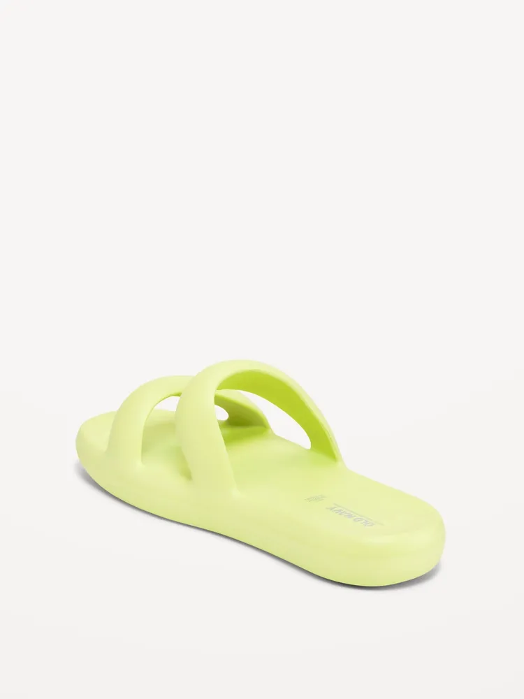 Double-Strap Puff Slide Sandals