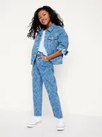 High-Waisted Slouchy Straight Non-Stretch Jeans for Girls