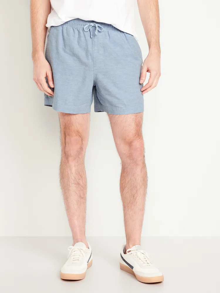 Linen-Blend Jogger Shorts -- 5-inch inseam