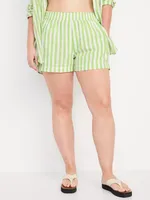 Linen-Blend Striped Shorts -- 3.5-inch inseam