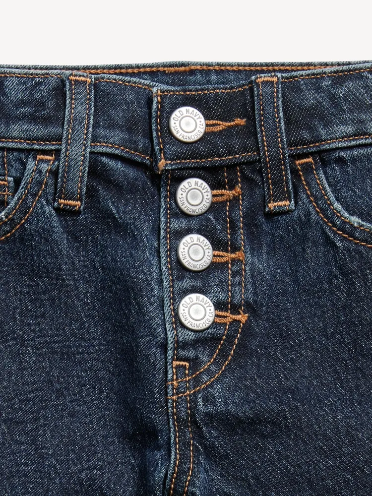 High-Waisted Button-Fly Jean Midi Shorts for Girls