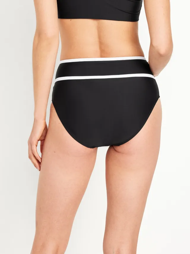 Matching High-Waisted Cross-Front Bikini Swim Bottoms