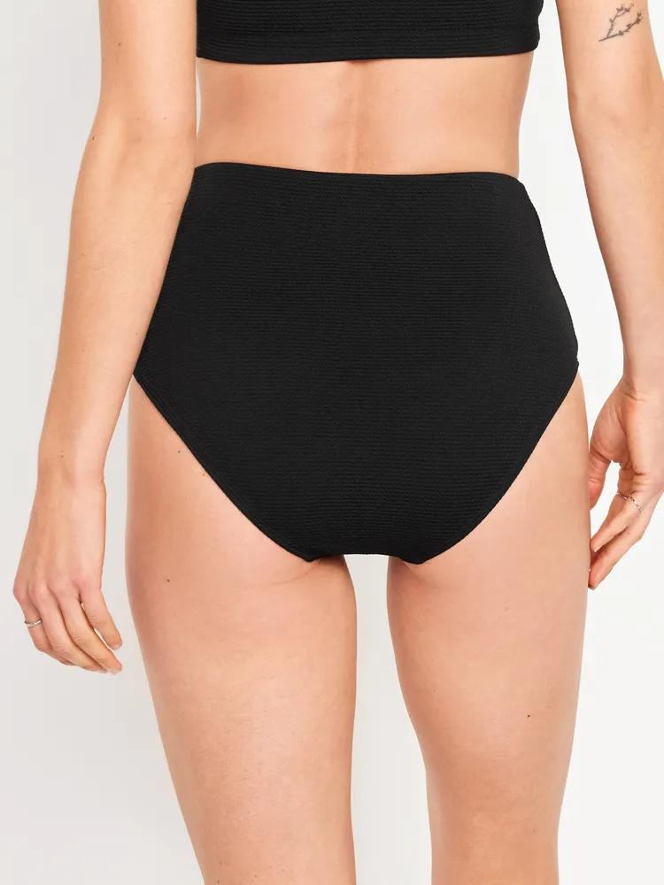Old Navy High-Waisted French-Cut Puckered Bikini Swim Bottoms for