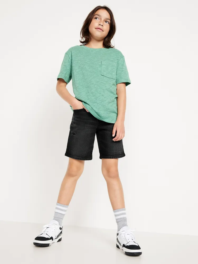 Above Knee 360° Stretch Ripped Jean Shorts for Boys