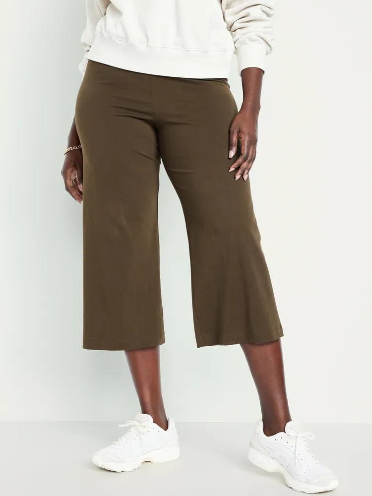 High-Waisted Wide Leg Cropped Leggings