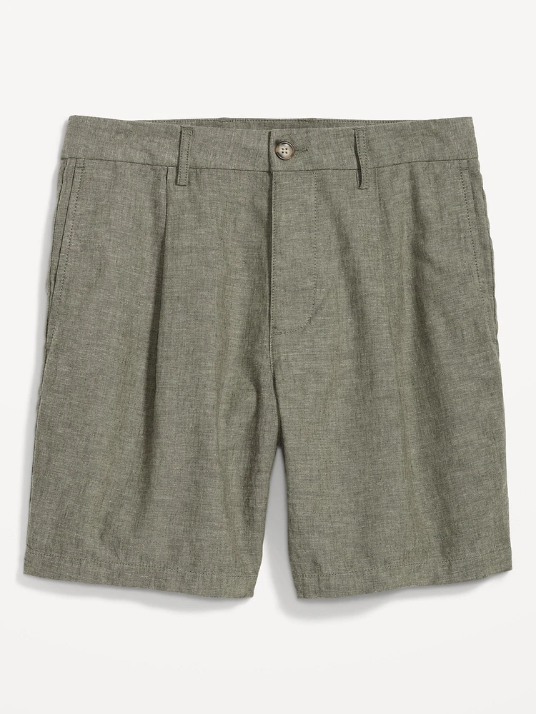 Slim Linen-Blend Chino Shorts -- 7-inch inseam