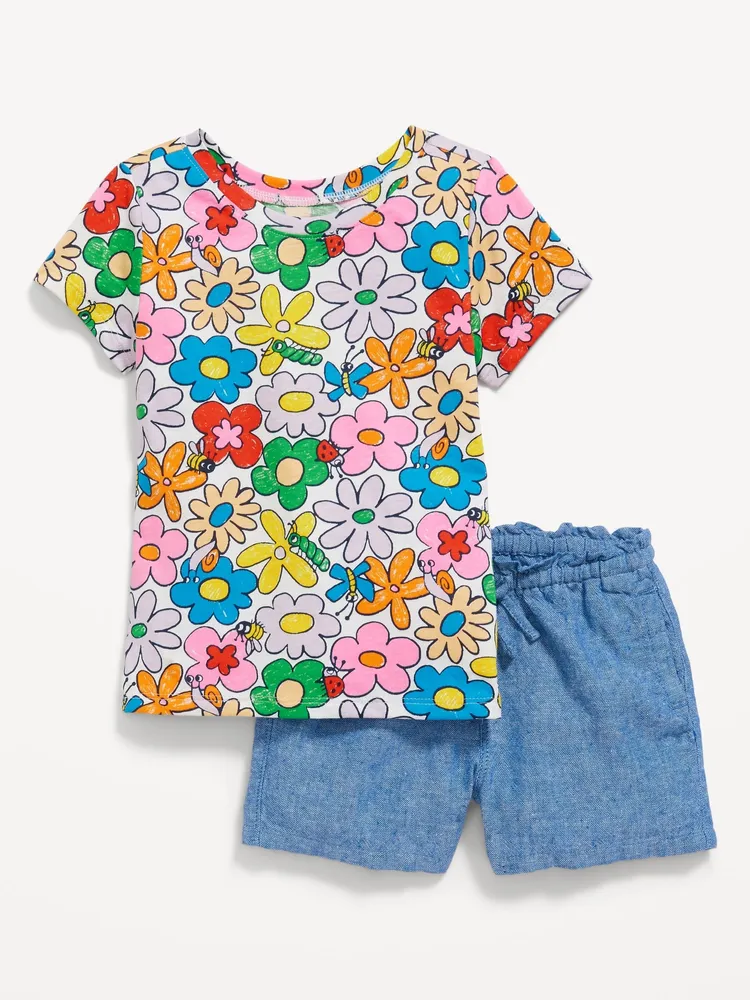 Old Navy Tiered Cami Dress and T-Shirt Set for Toddler Girls