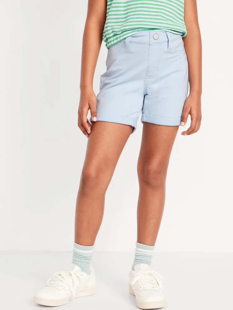 French Terry Rolled-Cuff Midi Shorts for Girls