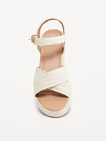 Espadrille Cross-Strap Platform Sandals