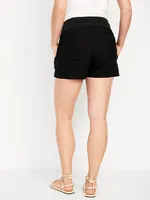 Maternity Rollover-Waist Shorts -- 3.5-inch inseam