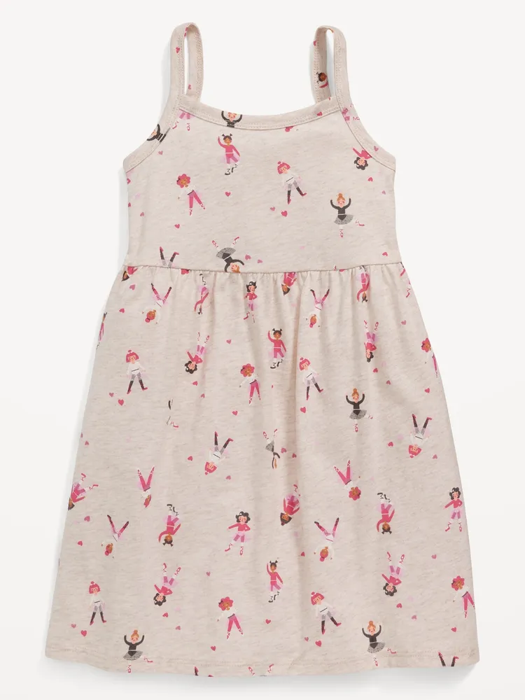 Printed Sleeveless Fit and Flare Dress for Toddler Girls