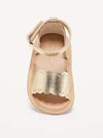 Scallop-Trim Sandals for Baby