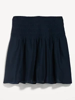 Smocked-Waist Mini Skirt