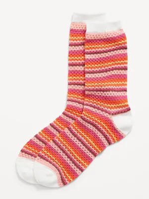 Crochet Crew Socks for Women