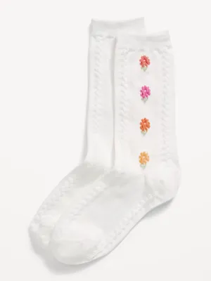Pointelle Crew Socks for Women