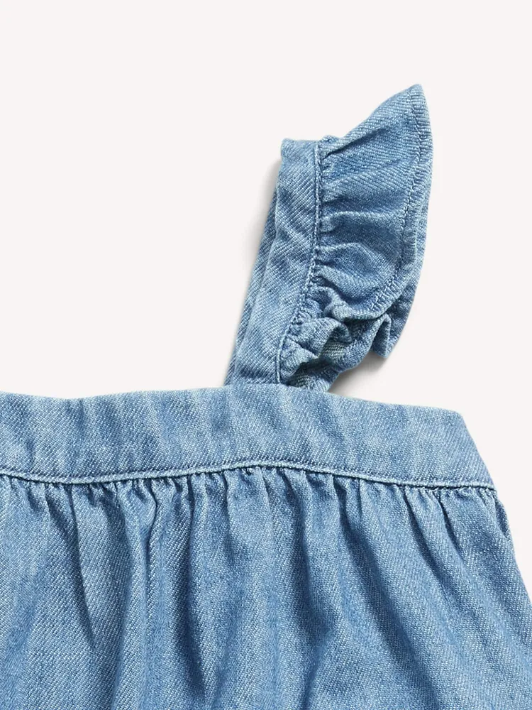 Sleeveless Ruffle-Trim Top & Bloomer Shorts Set for Baby