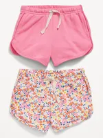 Functional Drawstring French Terry Pull-On Shorts for Toddler Girls