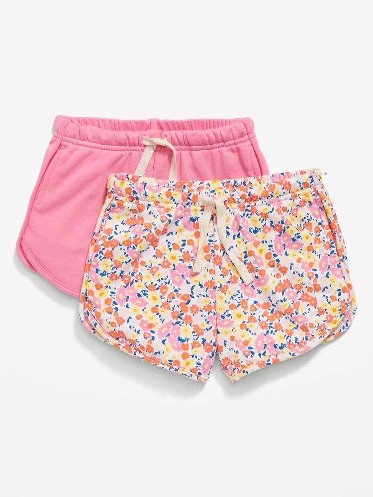 Functional Drawstring French Terry Pull-On Shorts for Toddler Girls