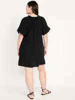 Crinkle Gauze Mini Swing Dress