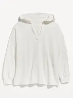 Oversized French-Terry Tunic Hoodie