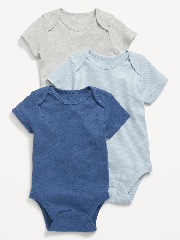 Unisex Short-Sleeve Jersey Bodysuit 3-Pack for Baby