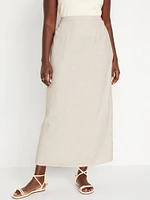 Linen-Blend Maxi Skirt