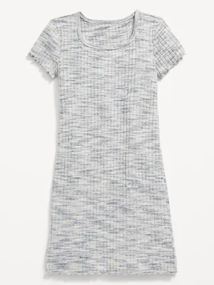 Short-Sleeve Rib-Knit Space-Dye Dress for Girls