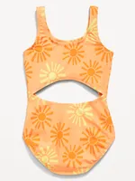 One-Piece Cutout Swimsuit for Girls