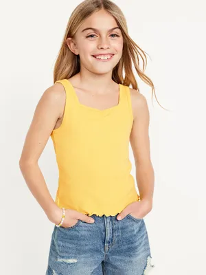 Fitted Sweetheart-Neck Tank Top for Girls