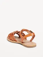 Faux-Leather Fisherman Sandals for Toddler Girls