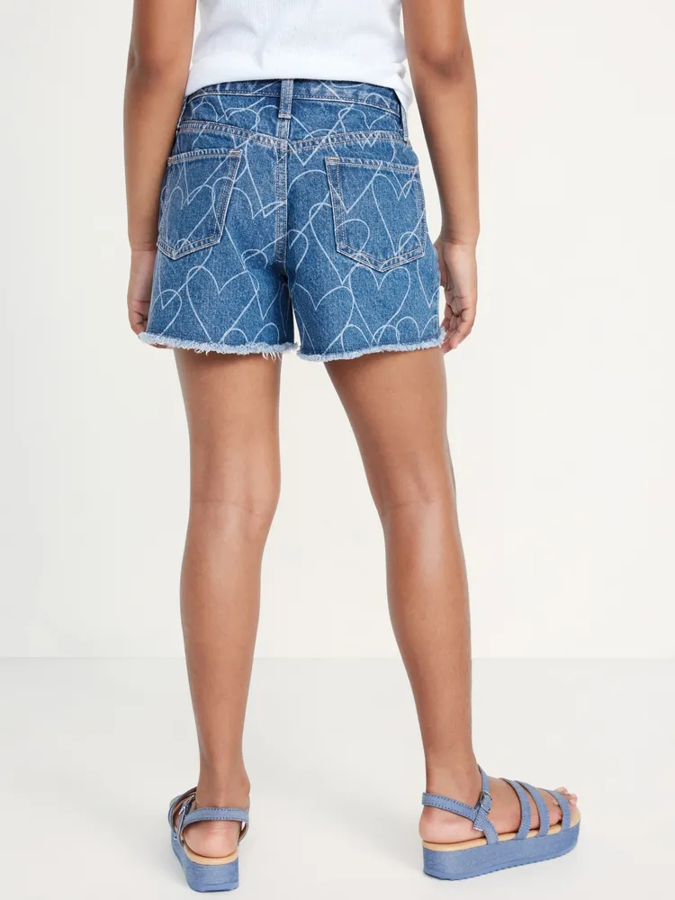 High-Waisted Ripped Jean Shorts for Girls
