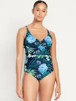 Maternity Printed Twist-Front Nursing Swimsuit