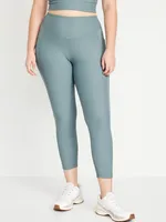 High-Waisted PowerSoft Ribbed 7/8 Leggings