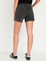 Mid-Rise Boyfriend Cut-Off Jean Shorts -- 5-inch inseam