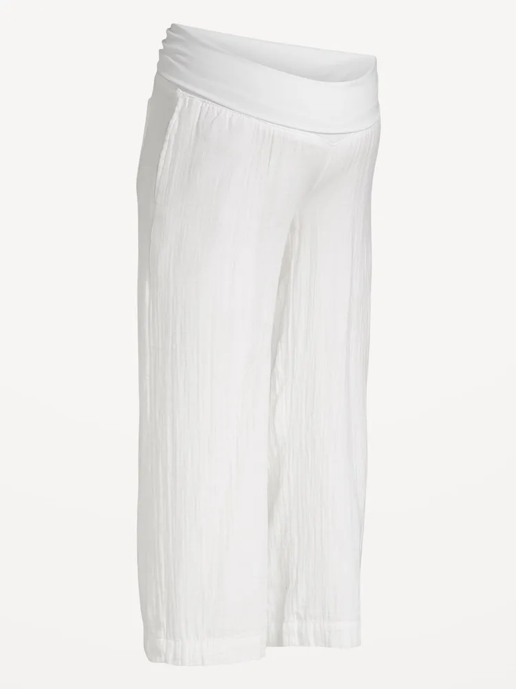 Maternity Foldover-Waist Ankle Pants