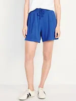 Extra High-Waisted Terry Shorts -- 5-inch inseam