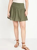 Smocked-Waist Mini Skirt