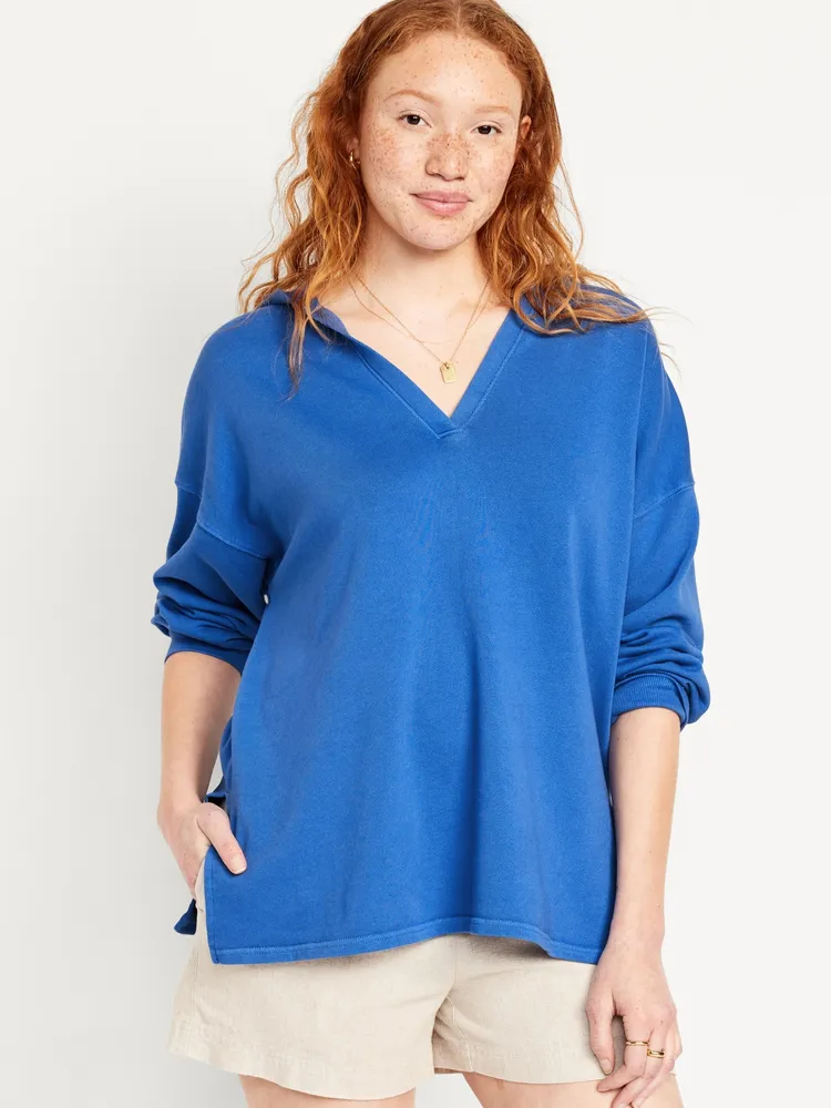 Oversized French Terry Tunic Sweatshirt for Women, Old Navy